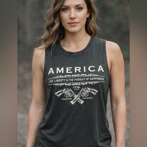 Freedom Fatigues Gray Patriotic Tank Top